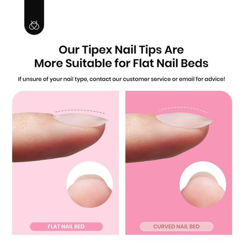Beetles Tipex Gel Nail Kit: Medium Coffin Nail Tips C Curved Fake Tips, Pre Building Fake Nails with Uv Nail Glue，LED Nail Lamp, Base Coat, Nail File Available for Home DIY or Salon Use 224PCS 16Sizes