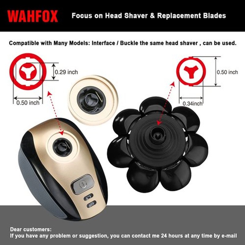 FOXSONIC 8 Blades Head Shaver Replacement Heads 8 Heads for Head Shaver Many Main Brands Electric Shaver Razor Bald Men Head Shaver Blades