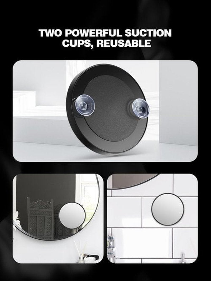 Macaki 10X/20X/30X Magnifying Mirror with Suction Cups and Tweezers Set, 3.5 inches Travel Magnified Makeup Mirror, Black, 3PCS