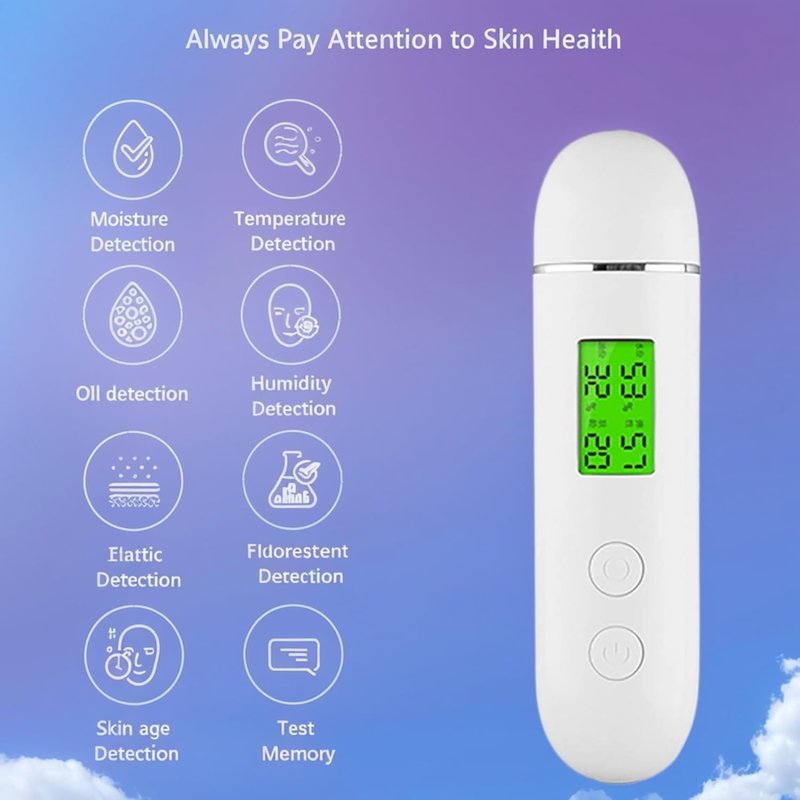 Skin Hydration Tester - Professional Digital Face Oil Analyzer | Body Water Monitor with LCD Display