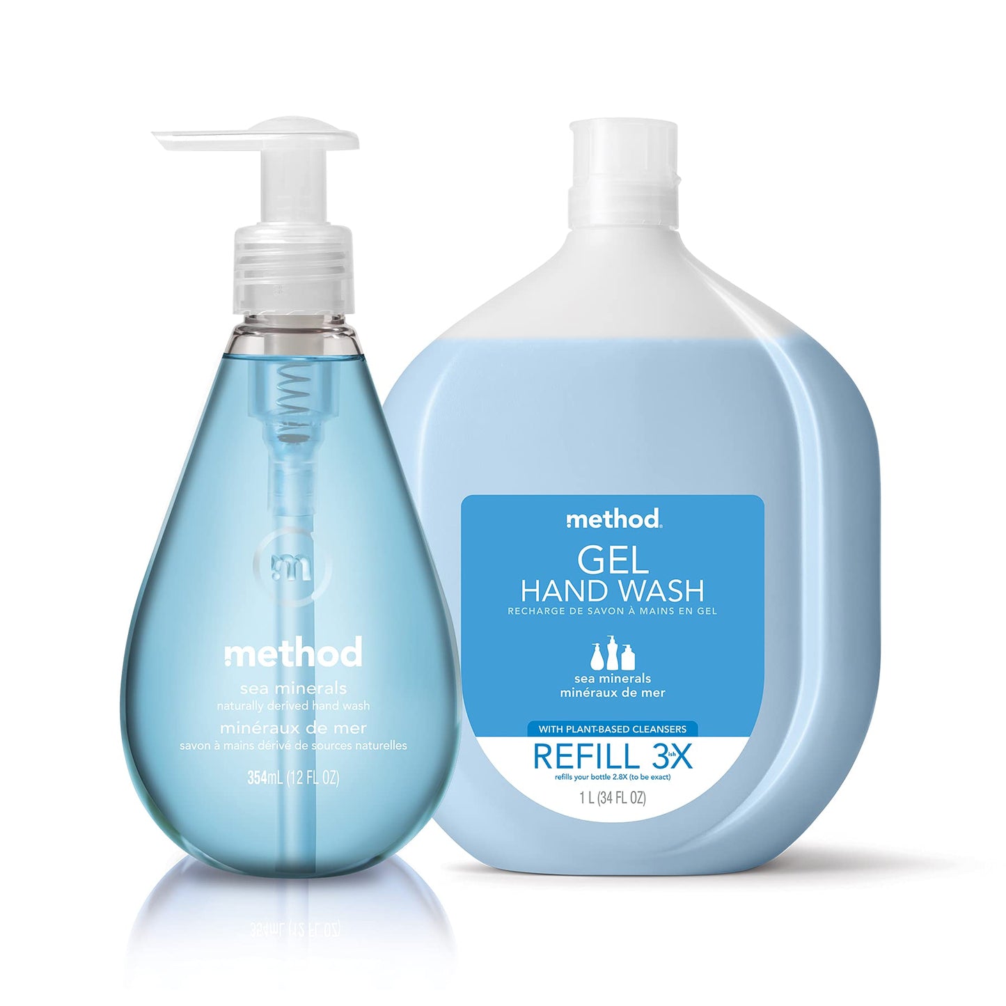 Method Gel Hand Soap Refill, Sea Minerals, Biodegradable Formula, 34 Fl Oz (Pack of 2)
