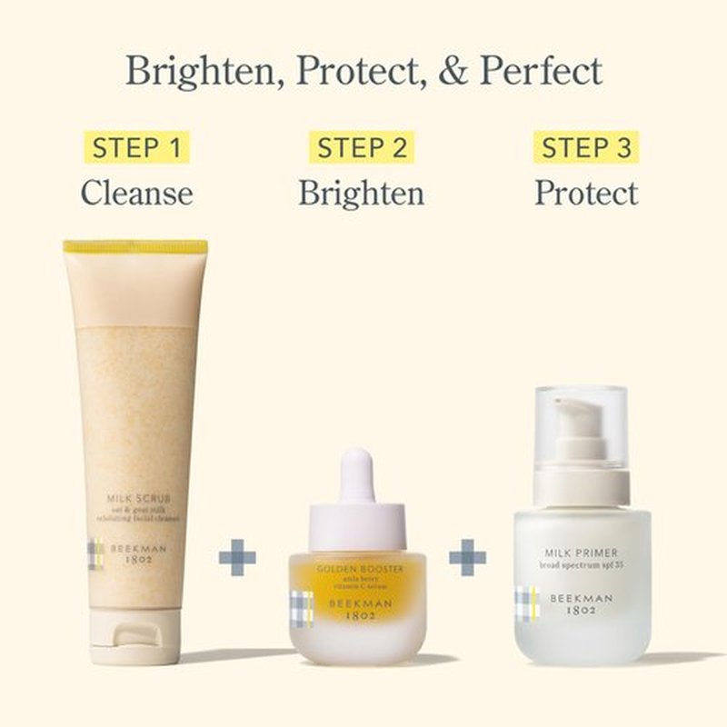 Beekman 1802 Milk Primer for Face - Oxybenzone & Fragrance Free - 1 oz - SPF 35 Mineral Sunscreen, Moisturizer & Makeup Primer - Invisible & No White Cast - Good for Sensitive Skin - Cruelty Free