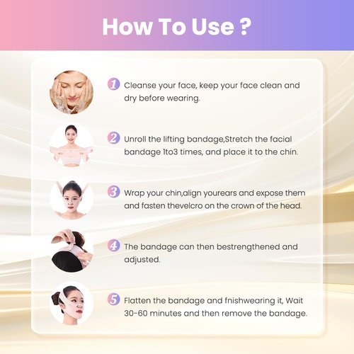 V- Face Lift Strap - Relieve Sagging Skin, Reduce Pwelling and Firm Skin, Double Chin Strap, Reusable Grooming Face and Chin Lift Mask for Men and Women Pink
