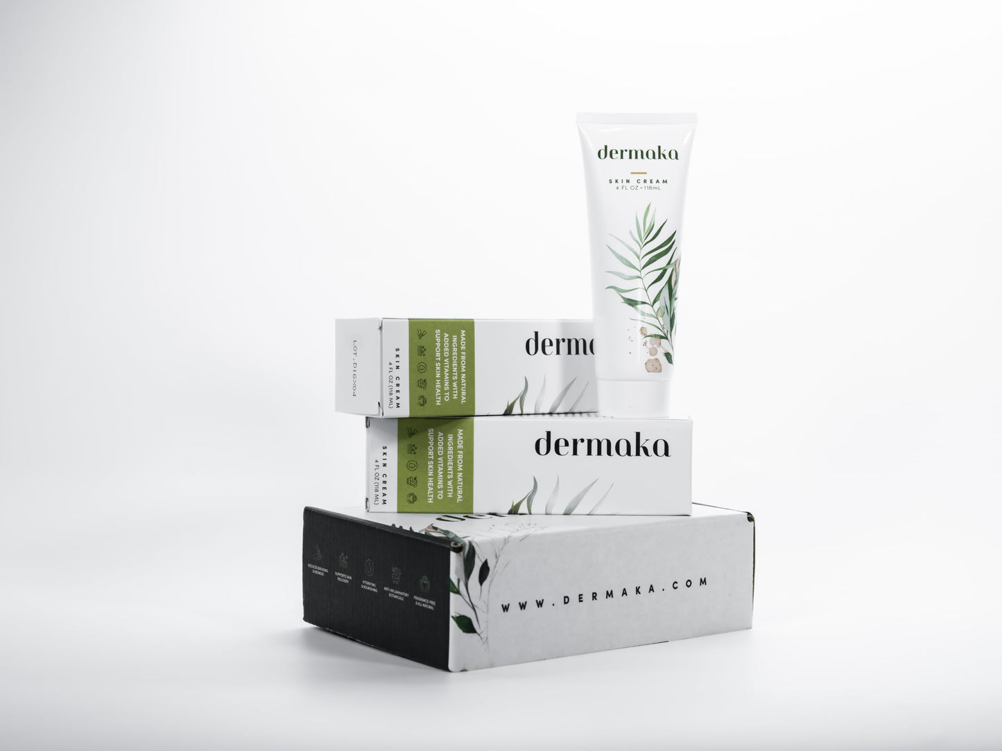 Dermaka Natural ingredients Arnica Skin Cream 4 oz 2 pack – Enriched with Chamomile, Green Tea & Vitamins A & E, Non-Greasy Texture