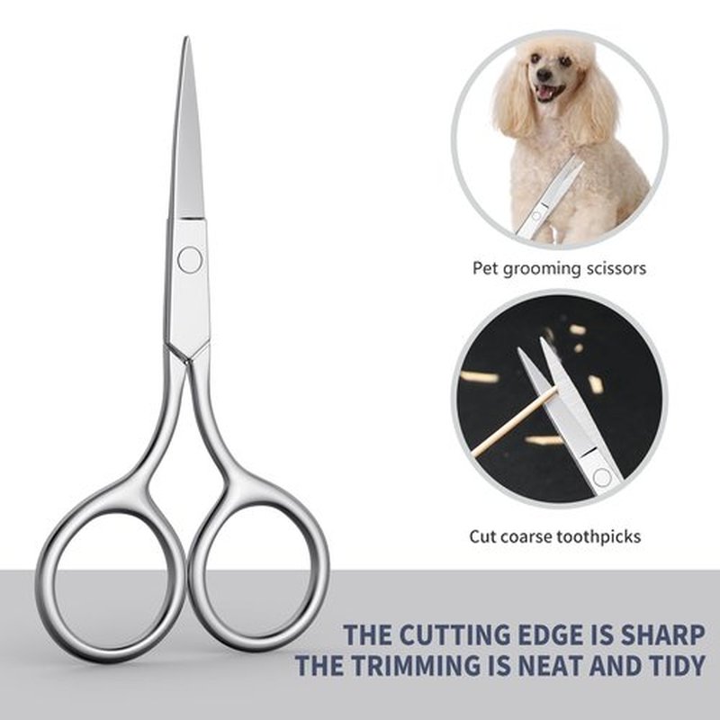 Eyebrow Scissors, Small Scissors for Hair, Eyebrows, Nose Hair, Beard, Eyelashes, Cuticle. Stainless Steel Fine Straight Tip Nose Hair Scissors -ASONTAO (3Pcs Eyebrow Scissors)
