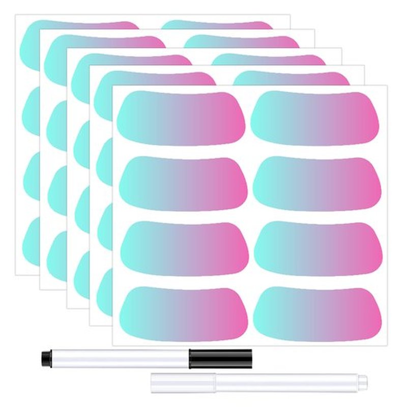 Sports Under Eye Black Strips Stickers 120 pcs Gradient Color Change Eye Strips Baseball Football Softball Lacrosse Fans Eye Black Stickers for Themed Party Game Day Supplies (Pink)
