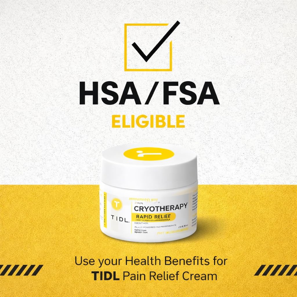 TIDL Cryotherapy Pain Relief Cream, 3 Oz, Targeted Neck Pain, Joint & Muscle Pain Relief with Organic, Plant-Based Menthol, Instant Cooling for Sport & Post Workout Full Body Recovery