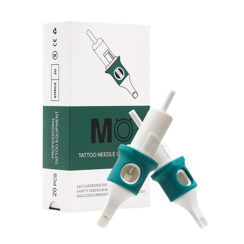MO MOLONG Tattoo Cartridge Needles 20Pcs Professional MO Cartridges Membrane Tattoo Cartridges with Finger Ledge Curved Magnum 13 Diameter 0.35mm (1213RM)