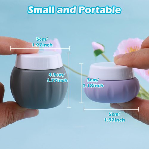 Travel Containers for Toiletries, GLAMFIELDS TSA Approved 2Pcs 1.7oz+3Pcs 1oz Travel Size Silicone Jars BPA Free, Leak-proof Travel Essentials with Lid for Cosmetic Face Hand Body Cream Grey (5Pack)