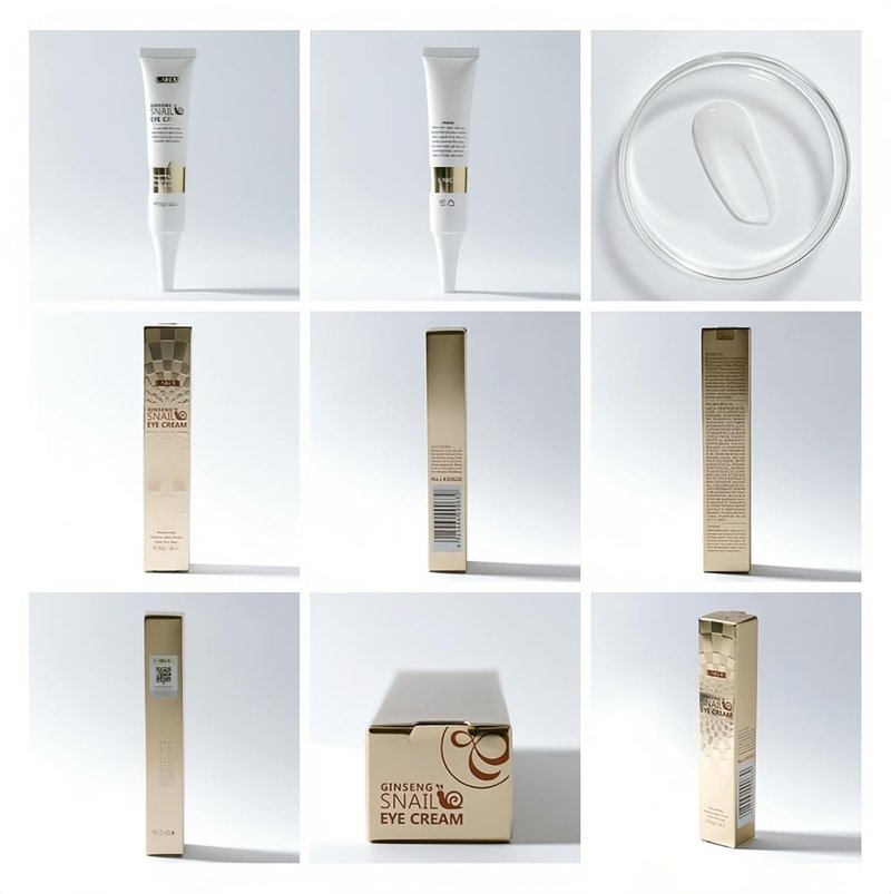 Dark Circles Eye Cream - Snail Mucin & Red Ginseng for Puffiness, Fine Lines | Intense Moisturizing, 30g