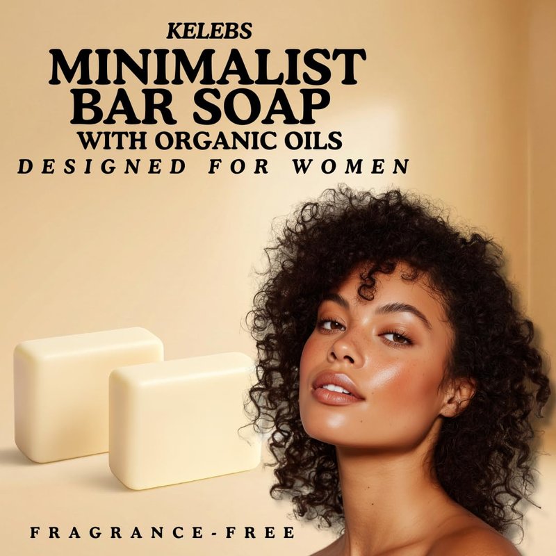 Kelebs Bar Soap for Women - Coconut Moisturizing & Hydrating | Organic Trio Oils for Sensitive Skin | Vegan, Fragrance-Free, 2 Bars