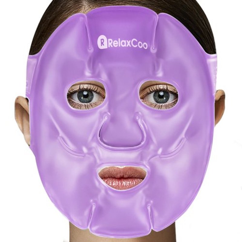 RelaxCoo Cold Face Eye Mask Ice Pack Reduce Face Puff,Dark Circles,Gel Hot Cold Compress,Face SPA for Woman Sleeping, Pressure, Headaches, Skin Care， Purple