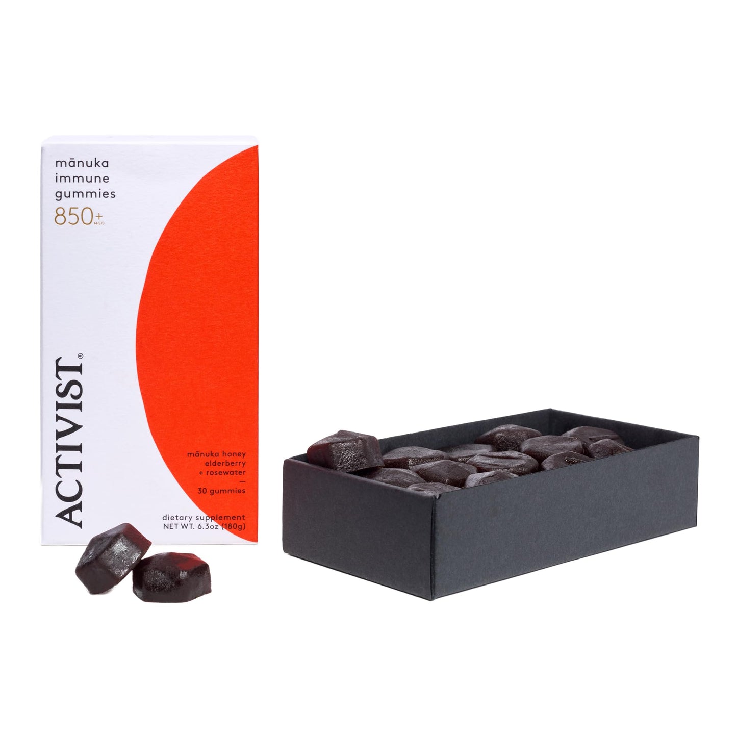 ACTIVIST Manuka Immune Gummies | Raw Mānuka Honey 850+MGO, Elderberry, Rosewater | Dietary Supplement | Gluten-Free | 30 Gummies (180 g | 6.3 oz)