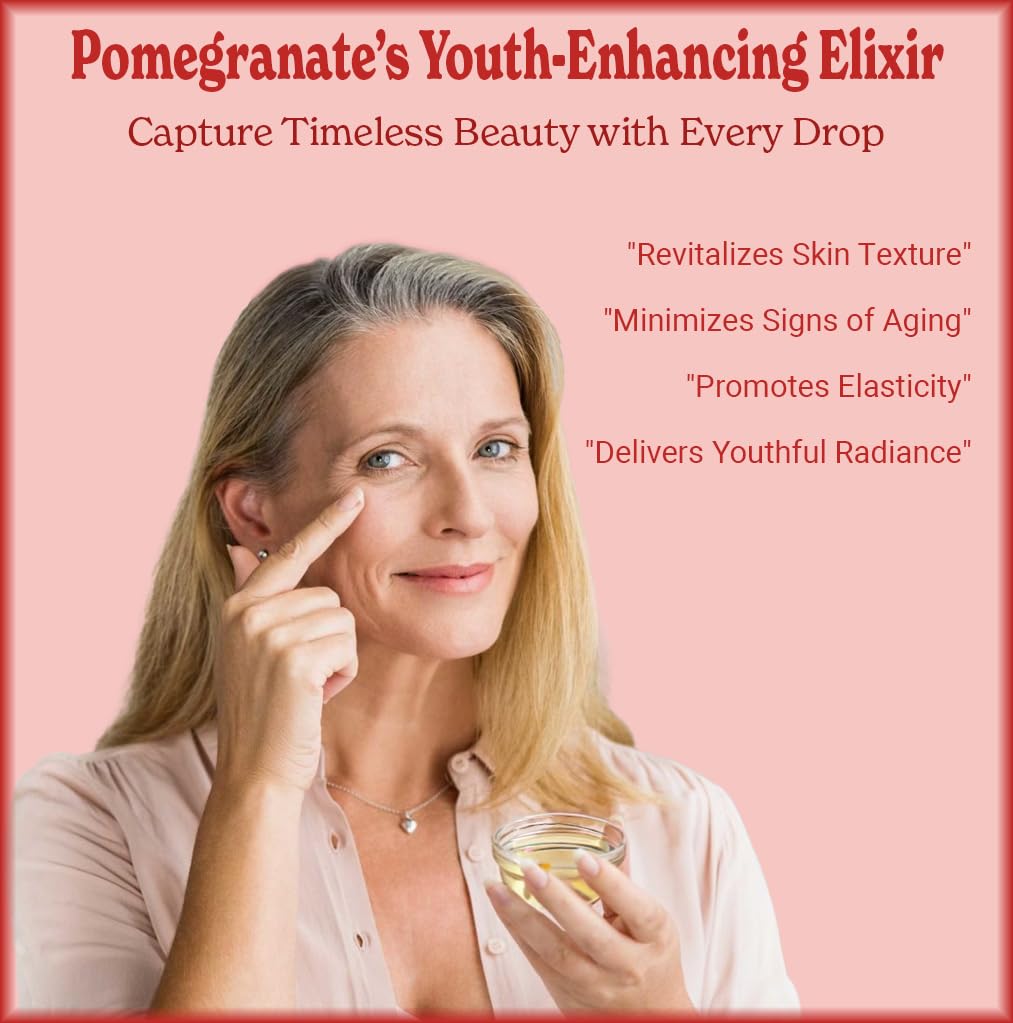 8oz Pomegranate Seed Oil, 100% Pure and Natural, Organic and Rich in Antioxidants for Supple, Soft Skin and Hair - Includes Pump & Flip Cap