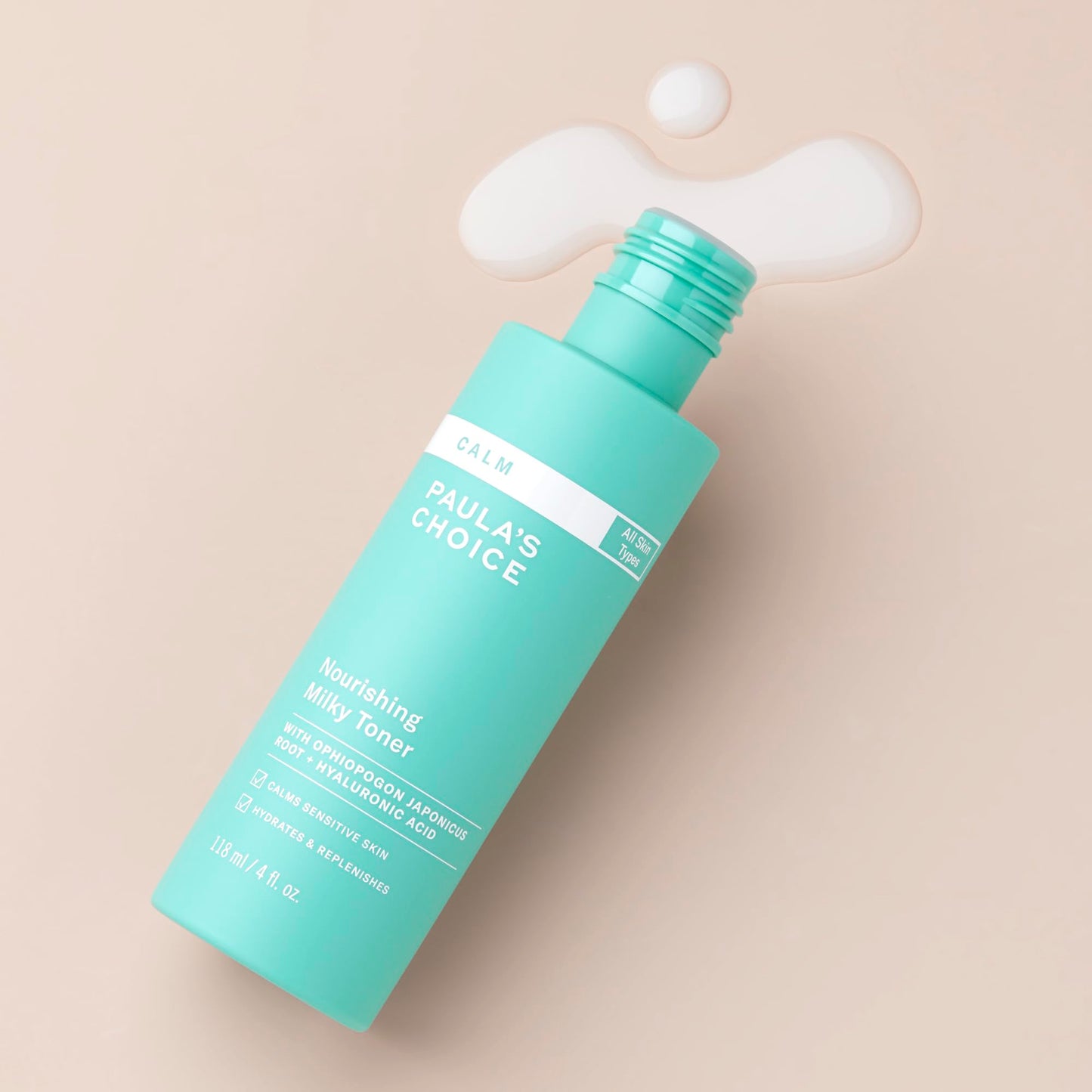 Paula’s Choice Calm Nourishing Milky Toner for Sensitive Skin, Calms + Soothes Redness, Suitable for Rosacea-Prone & Eczema-Prone Skin, Fragrance-Free, 4 Fl Oz.