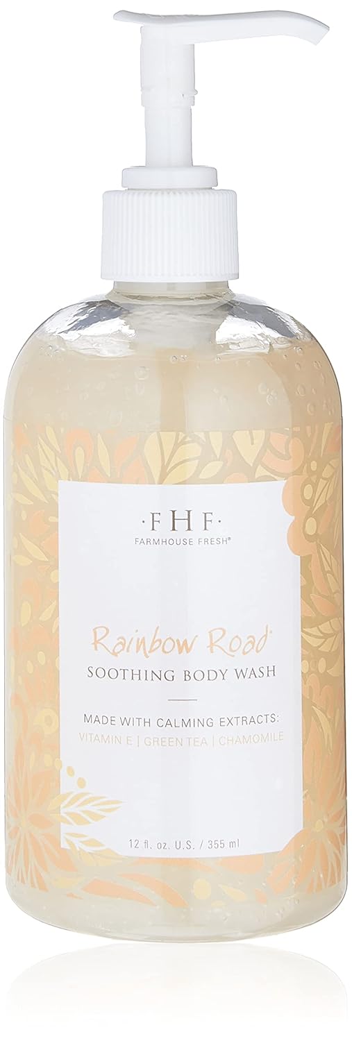 FarmHouse Fresh Rainbow Road Body Wash - Hydrating Soothing Formula with Vitamin E & Green Tea | 12 oz for Sensitive Skin