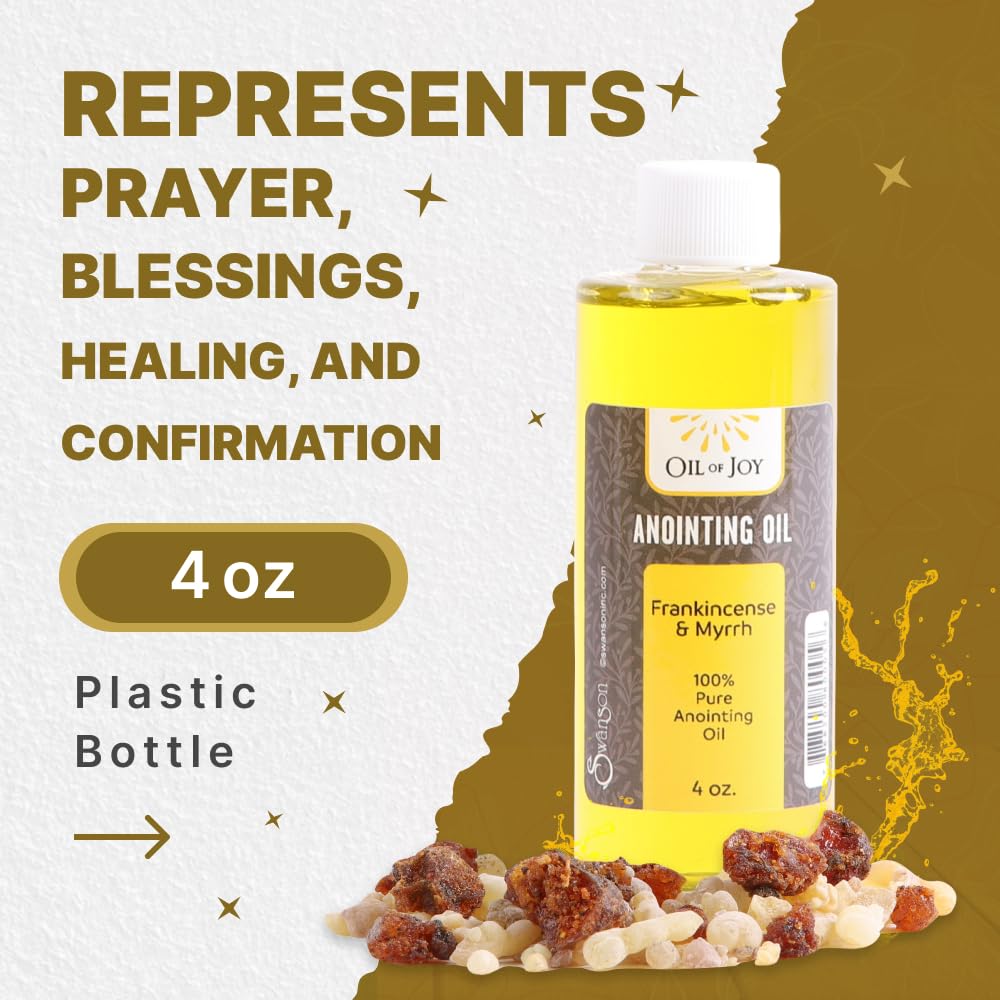 Anointing Oil – Frankincense & Myrrh – Refill – 4oz for Church Earthy, Woodsy Scents for Prayer, Blessings, Healing. 1 oz. Plastic Bottle, Secure Lids