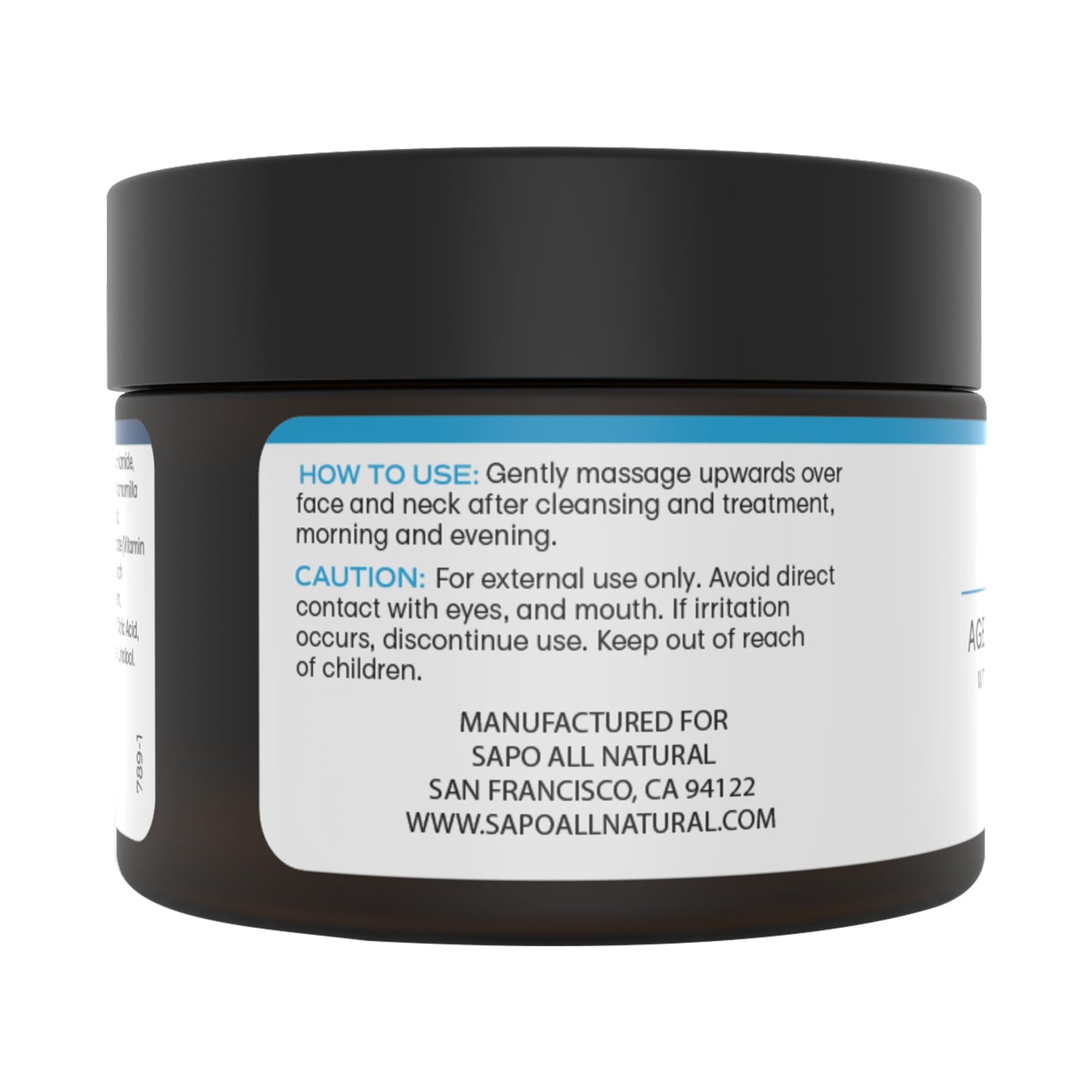 Sapo All Natural Face Cream, Skin Barrier Support Daily Moisturizer with Hyaluronic Acid, Niacinamide, Peptides, Day or Night, 2 oz