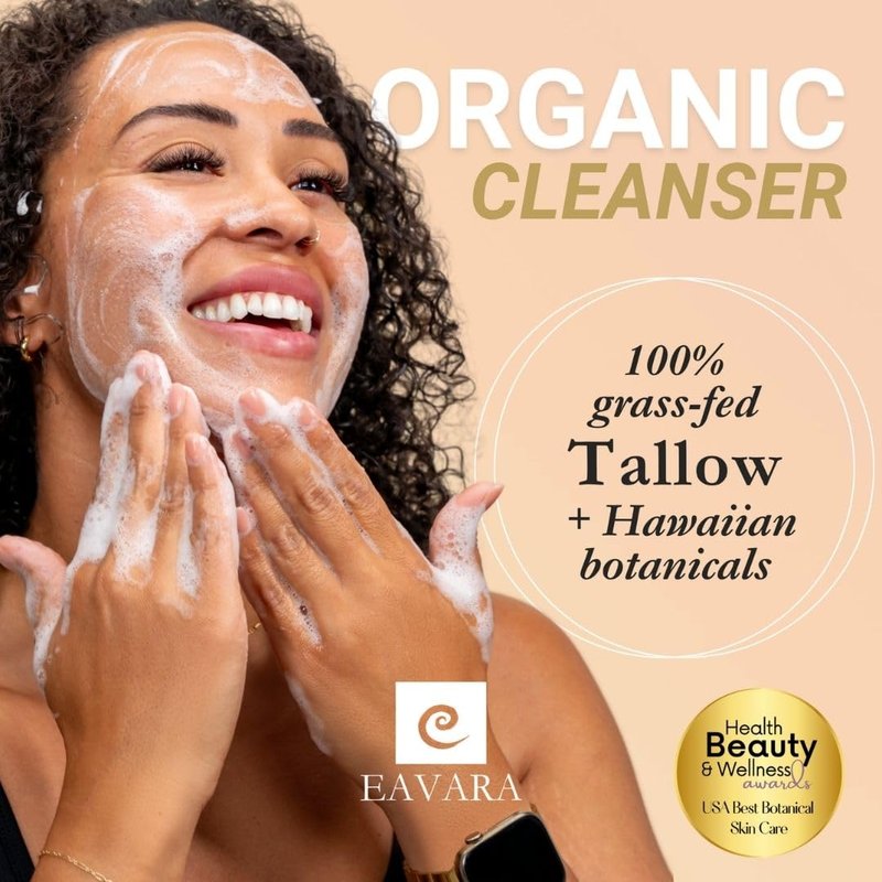 Beef Tallow Face Wash & Moisturizer Set | Natural Skincare Duo with Grass-Fed Tallow, Activated Charcoal & Oils - Hydrates & Cleanses Skin