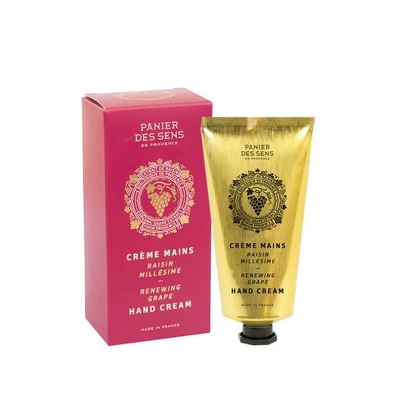 Panier des Sens - Hand Cream for Dry Cracked Hands - Grape Hand Lotion with Shea Butter & Grape Seed Oil - Vitamin E Skin Moisturizer with 97% Natural Ingredients - Made in France, 2.5 fl oz