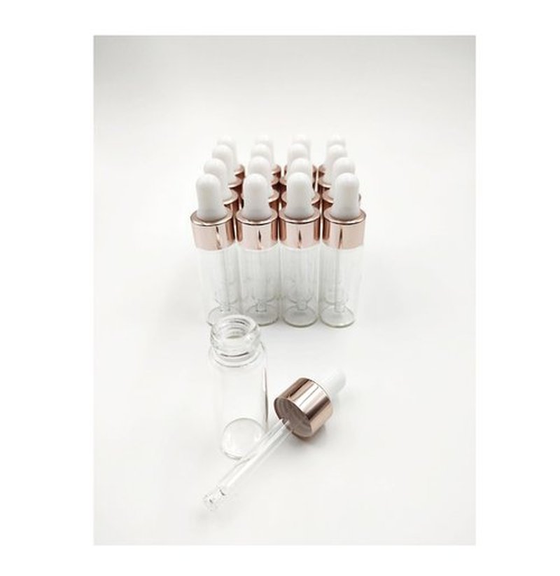 YYNGJCK 15Packs Sample Glass Dropper Bottles for Essential Oils, Mini Glass Vials Perfume Aromatherapy Cosmetic Liquid Containers With Glass Eye Dropper (5ml)