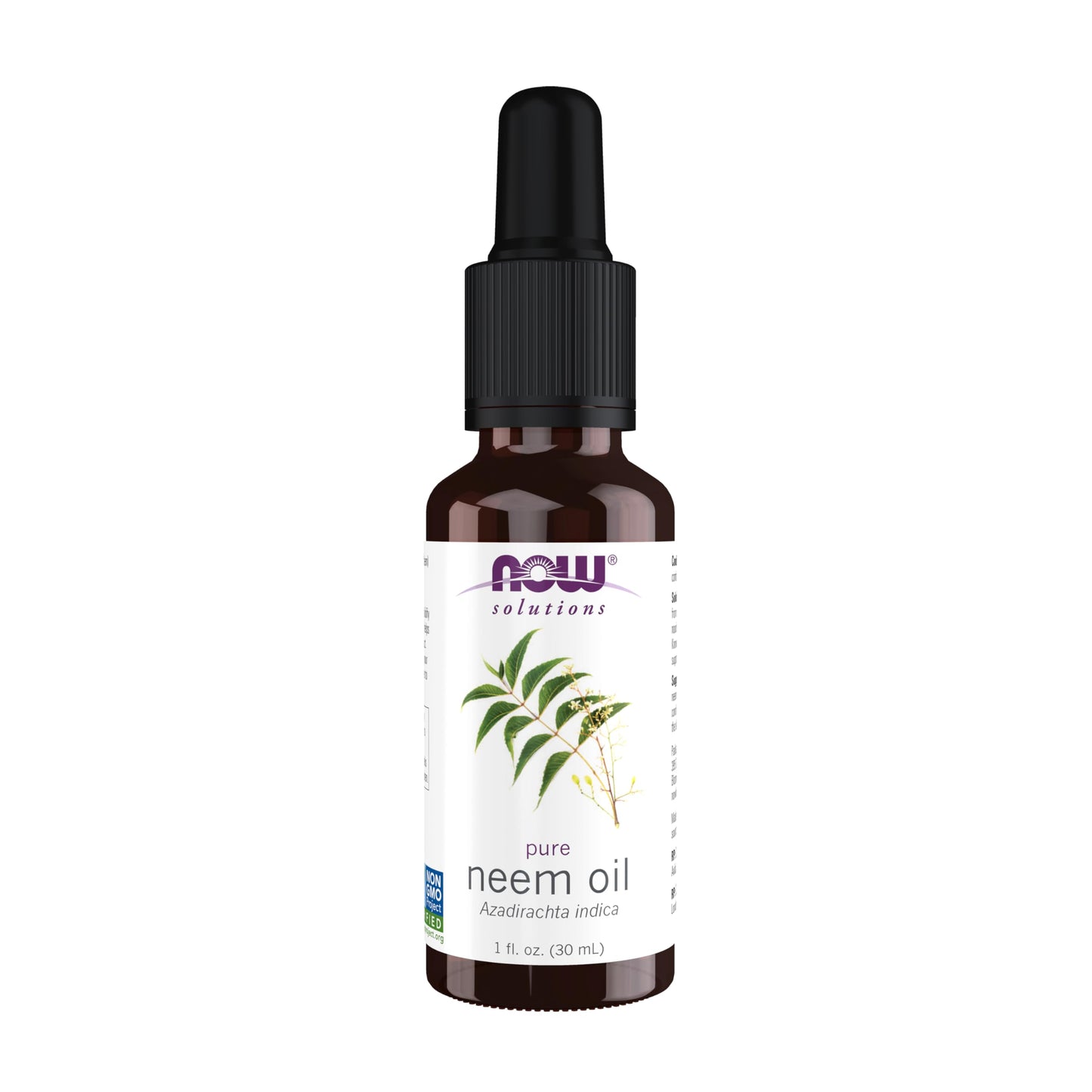 NOW Foods Solutions, Neem Oil, 100% Pure, Made From Azadirachta Indica (Neem) Seed Oil, Natural Relief from Irritation and Other Skin Issues, 1-Ounce, Ingredients: 100% pure neem oil