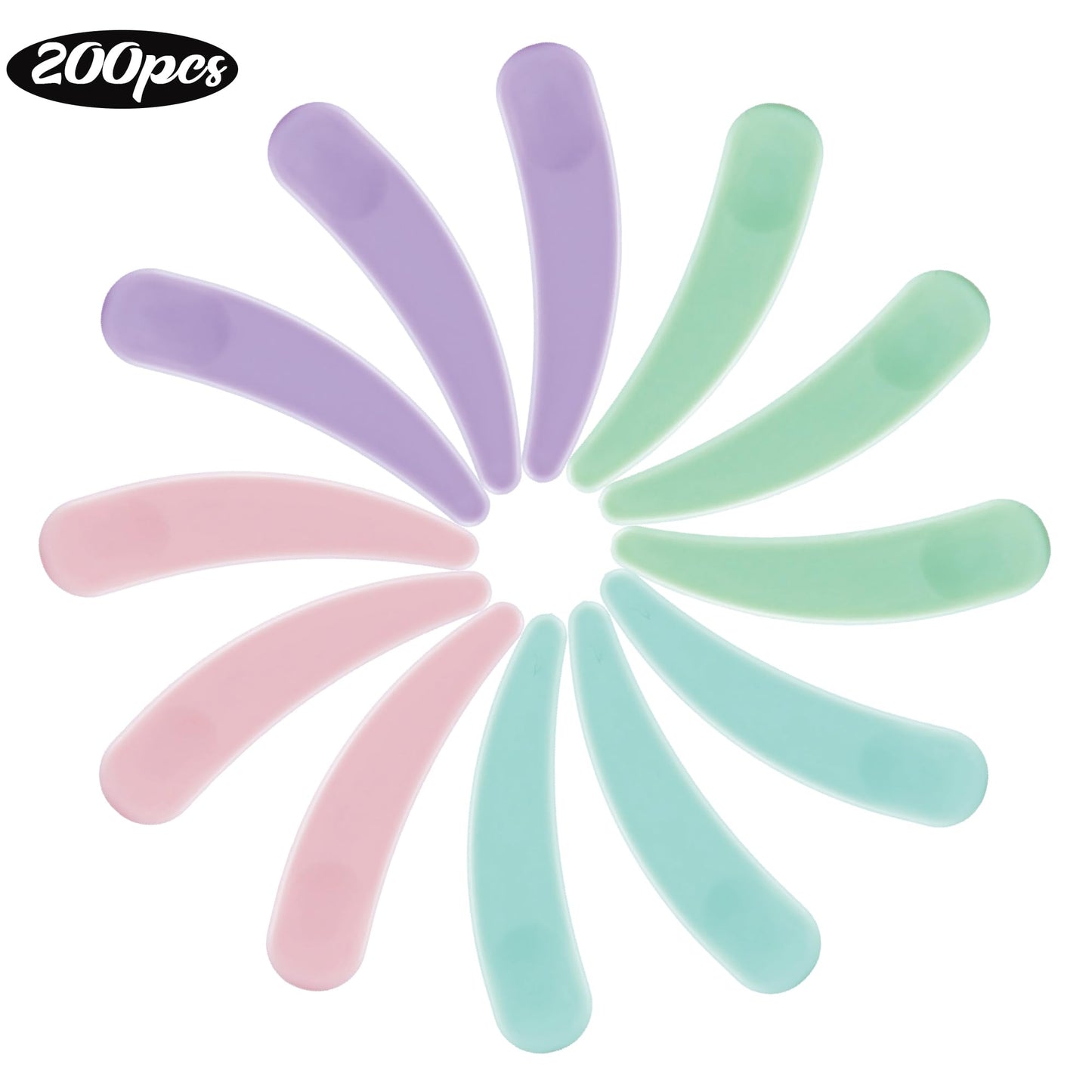 200PCS Cosmetic Spatulas, Small Makeup Spatula, Mini Plastic Makeup Scoop for Mixing and Sampling, Skin Care Facial Cream Mask Spatula (Multicolor)
