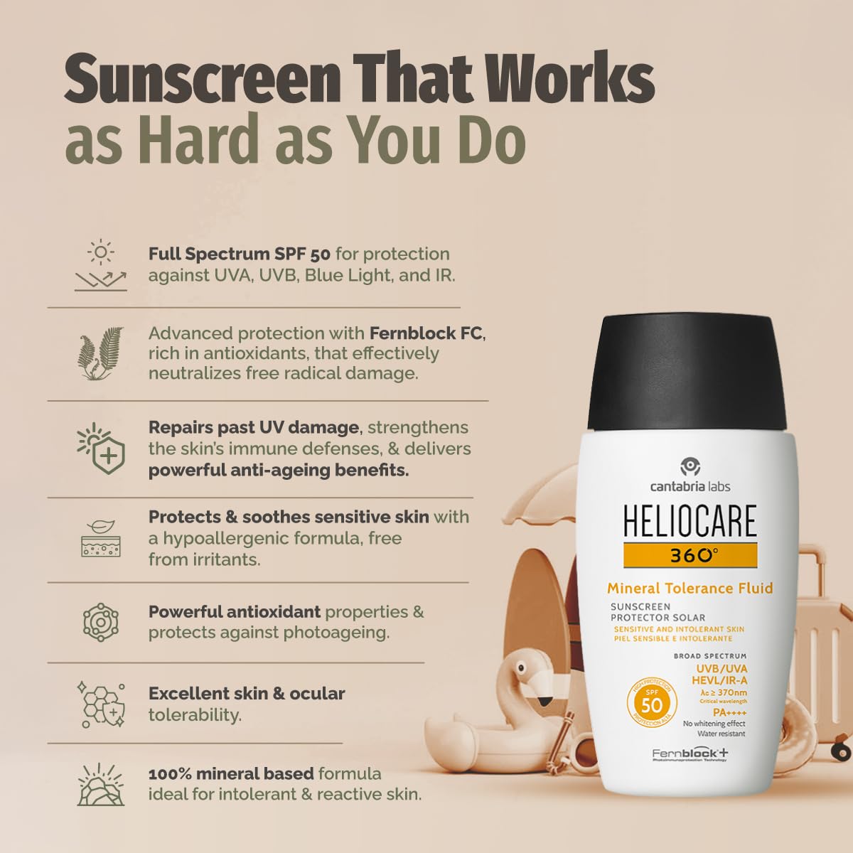 Heliocare 360 Mineral Tolerance Fluid SPF 50 | 50ml