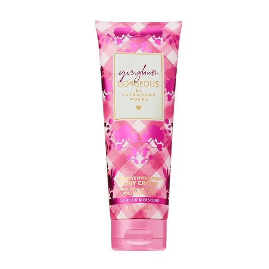 Gingham Gorgeous Body Cream - Ultimate Hydration Moisturizer with Shea Butter & Hyaluronic Acid for Dry Skin | 8 oz - Pink Strawberries, Peony Blooms & Peach Nectar