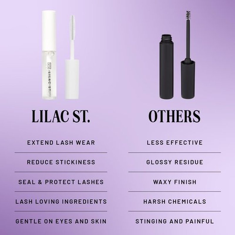 Lilac St. - Lilac Lash Crystal Coat - Glossly & Clear Lash Sealant - Long Lasting Lash Application - Extend Wear - Brush Applicator Tip - Waterproof - Cruelty Free, Vegan, Women Founded - 0.17 fl oz