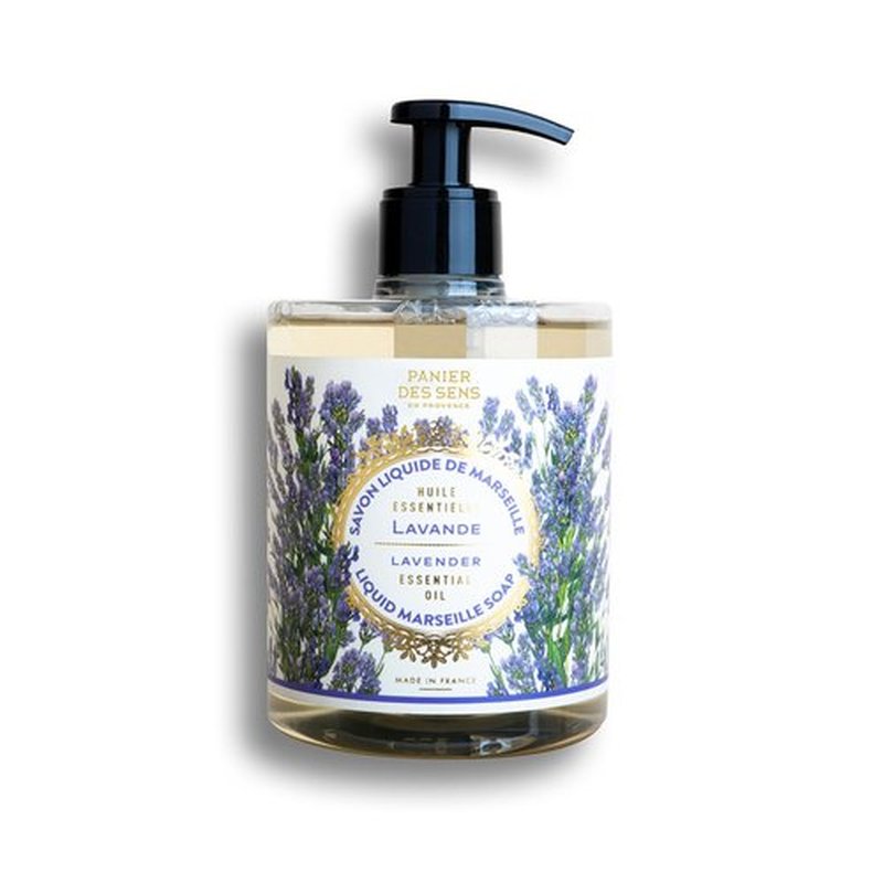 Panier des Sens - Liquid Hand Soap - Lavender Hand Wash - French Marseille Moisturizing Hand Soap with Coconut Oil - Refillable Kitchen & Bathroom Hand Soap - 97% Natural Ingredients -16.9 Fl.oz