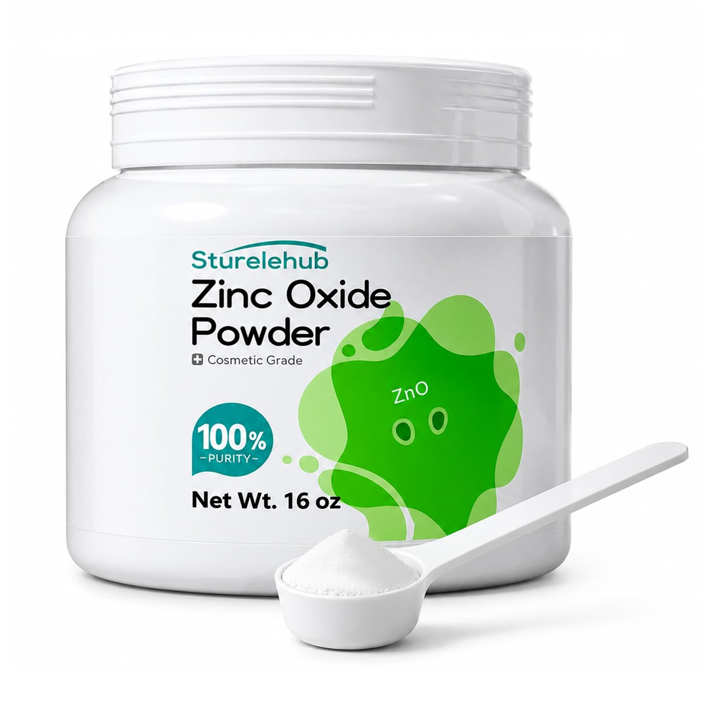Zinc Oxide Powder, 16OZ 100% Purity, Non-Nano and Uncoated, Cosmetic Grade, Zinc Oxide Powder for DIY Sunscreen
