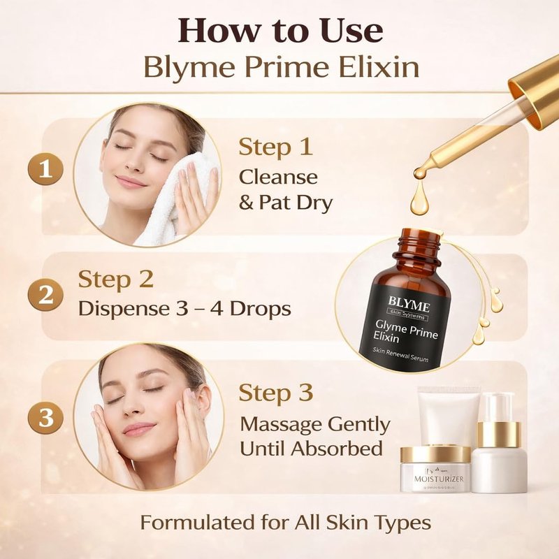 Blyme Prime Elixir Serum - Peptide & Hyaluronic Acid for Skin Elasticity | 30ml Non-Comedogenic Formula