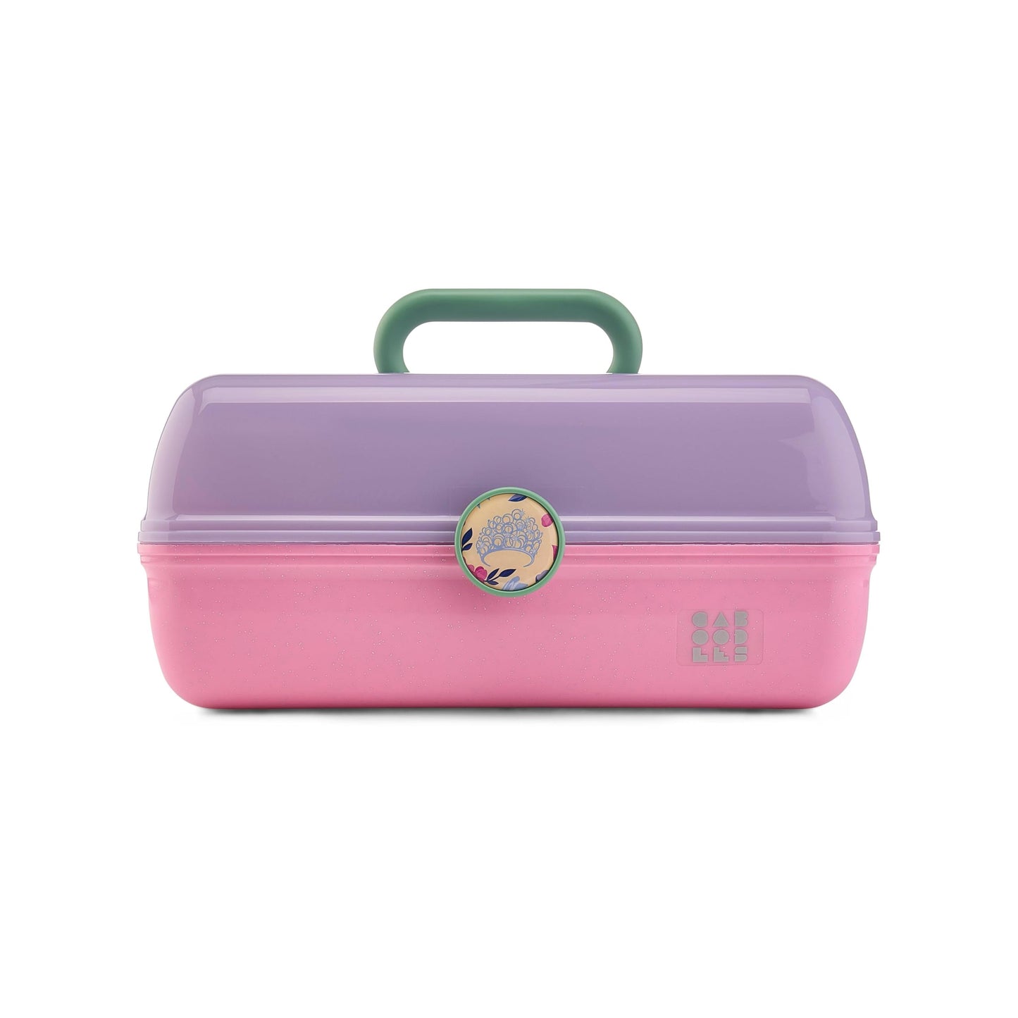 Caboodles On-The-Go Girl Makeup Box, Wicked: For Good Glinda Glam Limited Edition, Hard Plastic Makeup Organizer Box, Built-In Mirror, Secure Latch, Includes a Wicked-Themed Sticker Sheet