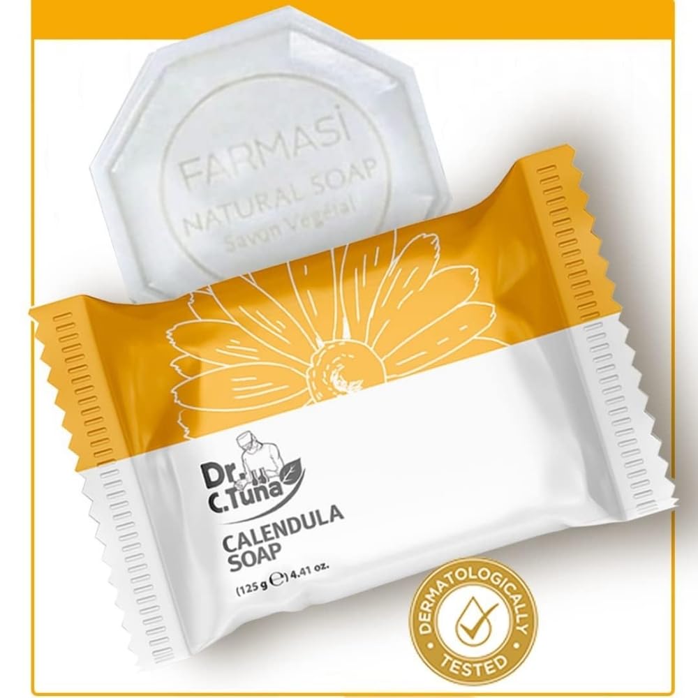 FARMASi Dr. C. Tuna 2 Pack Calendula Soap Bar, Hydrating Skin Care, 4.41oz