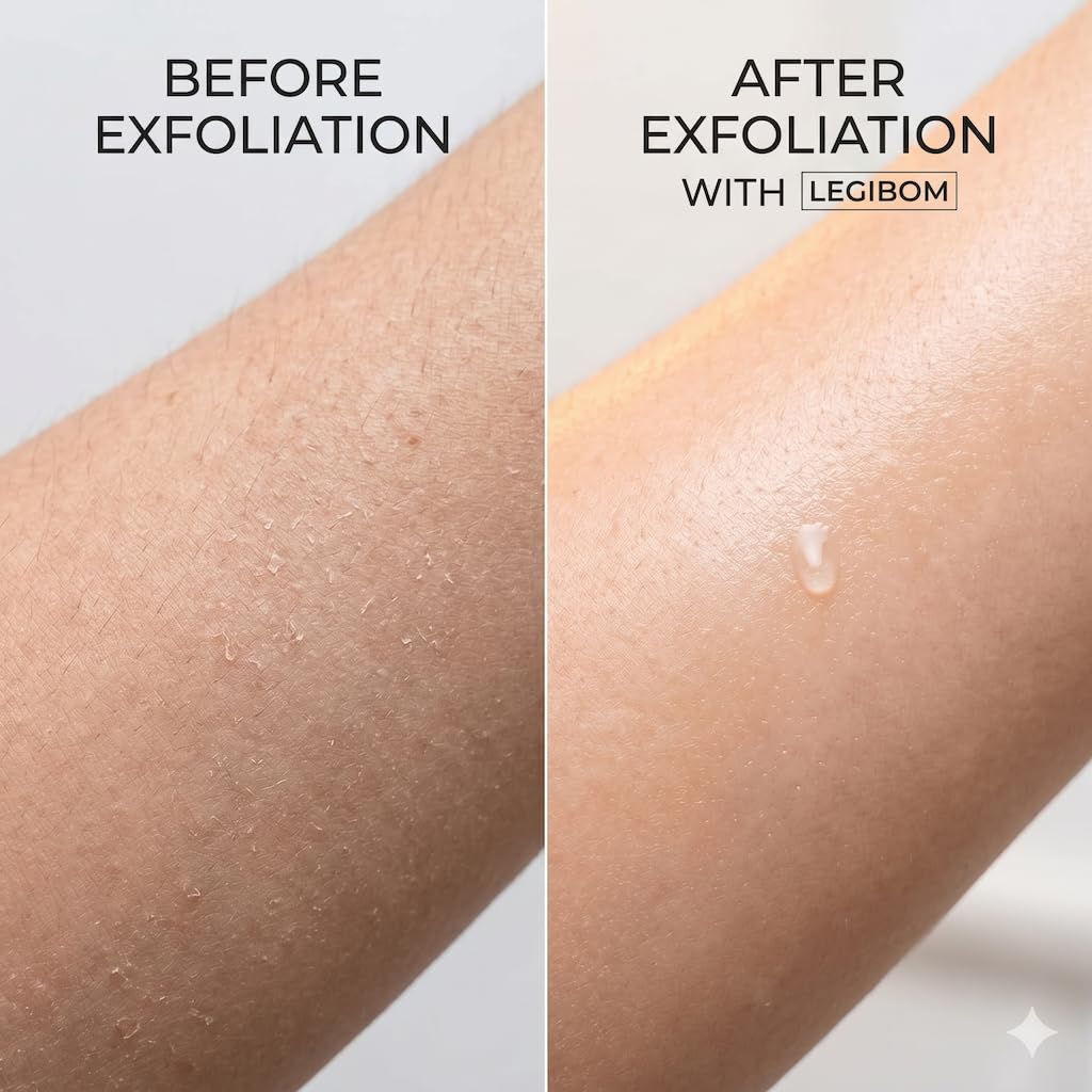Legibom Korean Exfoliating Mitt & Body Scrub Glove – Deep Dead Skin Remover for Keratosis Pilaris & Self-Tan Removal – Smooth Skin Exfoliator for Shower, Women & Men 100% Viscose