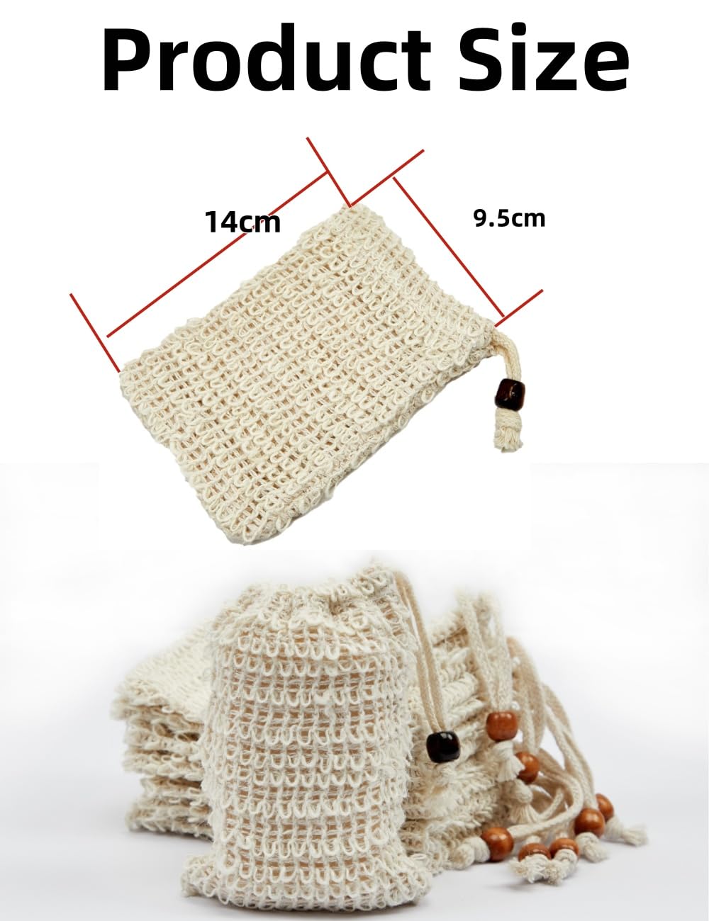 bepisof 4Pcs 3.5x5.5 Inch Exfoliating Natural Cotton Linen Soap Pouch, Mesh Drawstring Soap Bags for Soap Bars, Reusable Soap Bags for Bath Shower