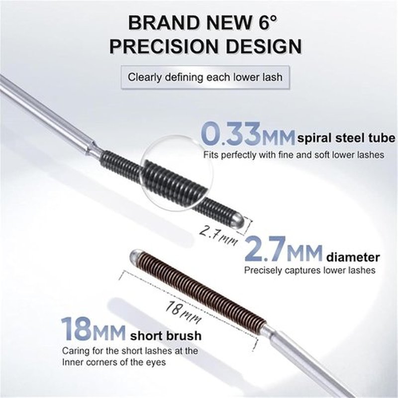 Jade Rosebury Iron Wand Mascara, Sarenetee Iron Wand Mascara, Styledchic Iron Wand Mascara, Oliviablair Iron Wand Mascara, 3D Curling Eyelash Iron Mascara, Non-Clumping, Smudge-Proof (Brown, Large)