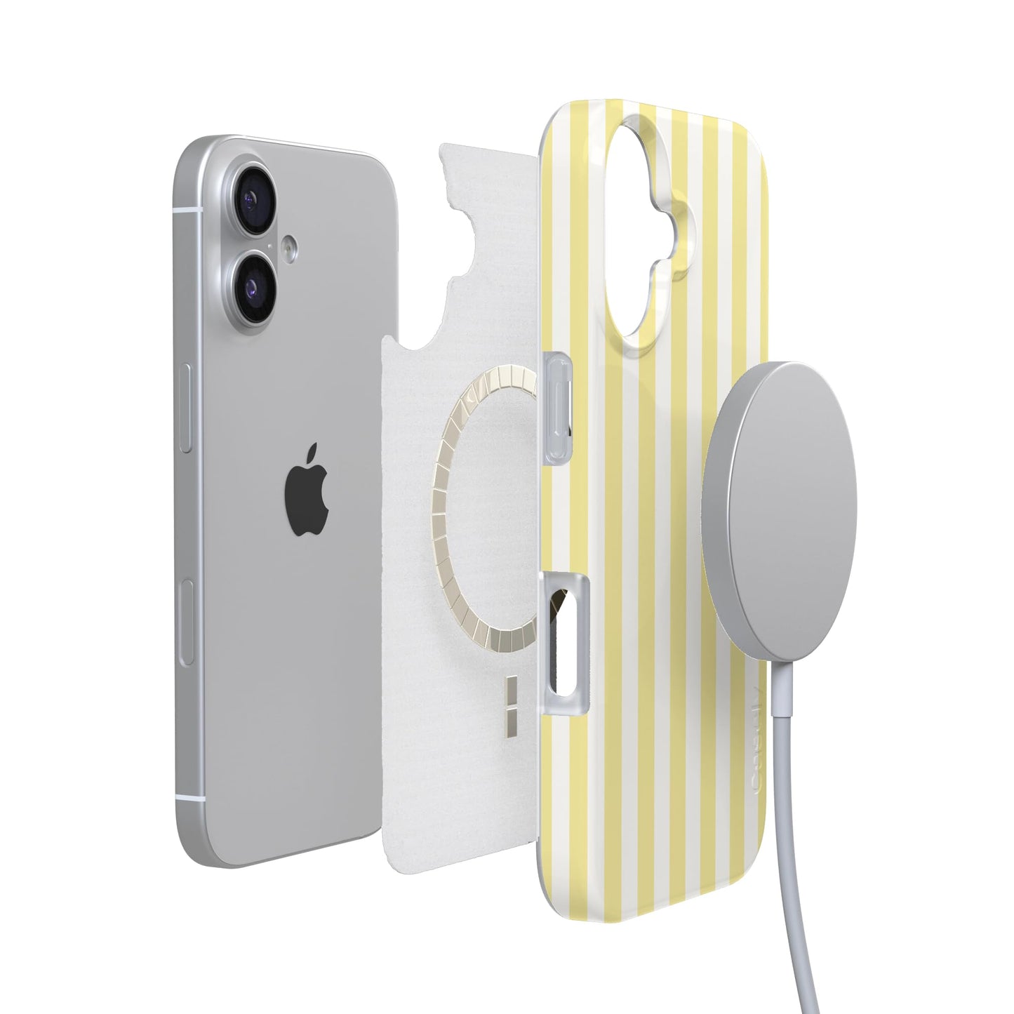 Casely iPhone 17 Case | Butter Yellow Stripes | Sunday Best | Compatible with MagSafe | Classic Ultra Slim Design