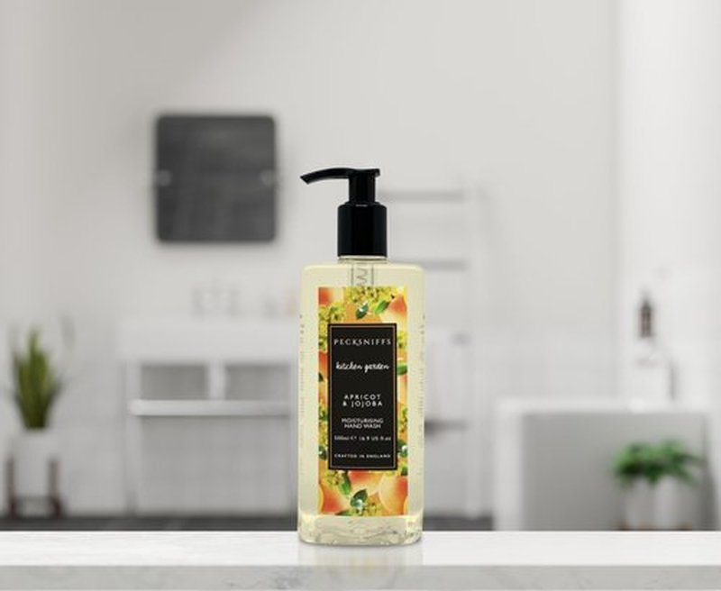 Pecksniff's Moisturizing Hand Wash - Vitamin B Enriched, Natural & Gentle Cleanser, Luxurious Hand Wash 500ml/16.9 fl oz (Apricot & Jojoba)
