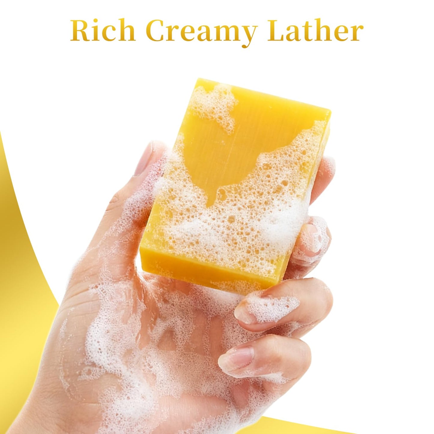 DOXOLATO Turmeric Soap Bars for Face Body - Gentle Cleanser Turmeric Soap Bar for Improve Skin Texture Moisturizing, 3 Bars