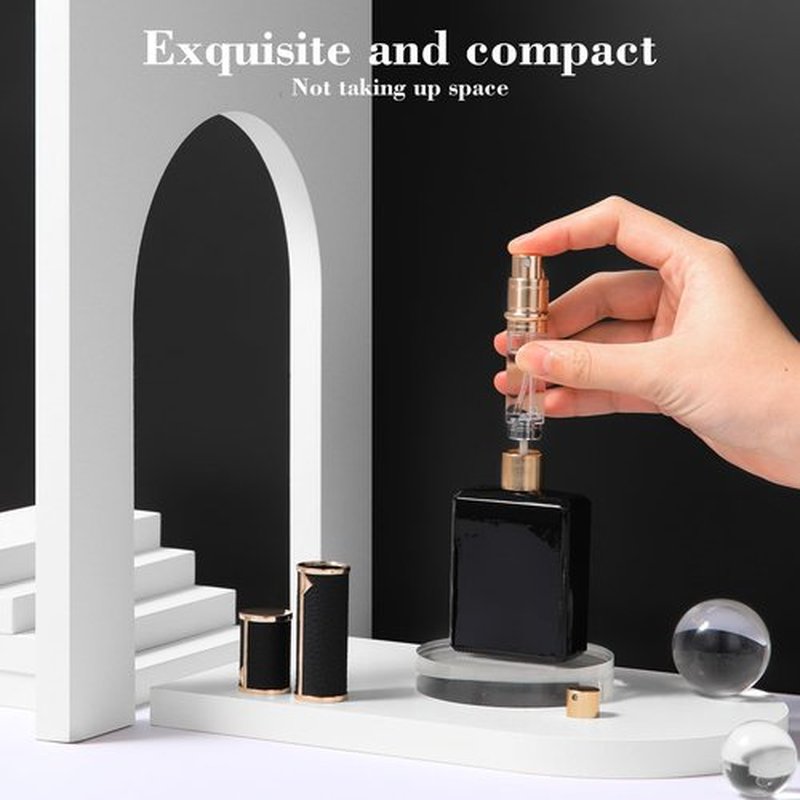 Kuangre Perfume Travel Refillable Bottle, Tsa Approved 5ml Perfume Atomizer Bottle, Portable Size Sprayer Bottle Luxurious Pocket Perfume Dispenser Pump Transfer Tool for Women Men Travel Accessories.