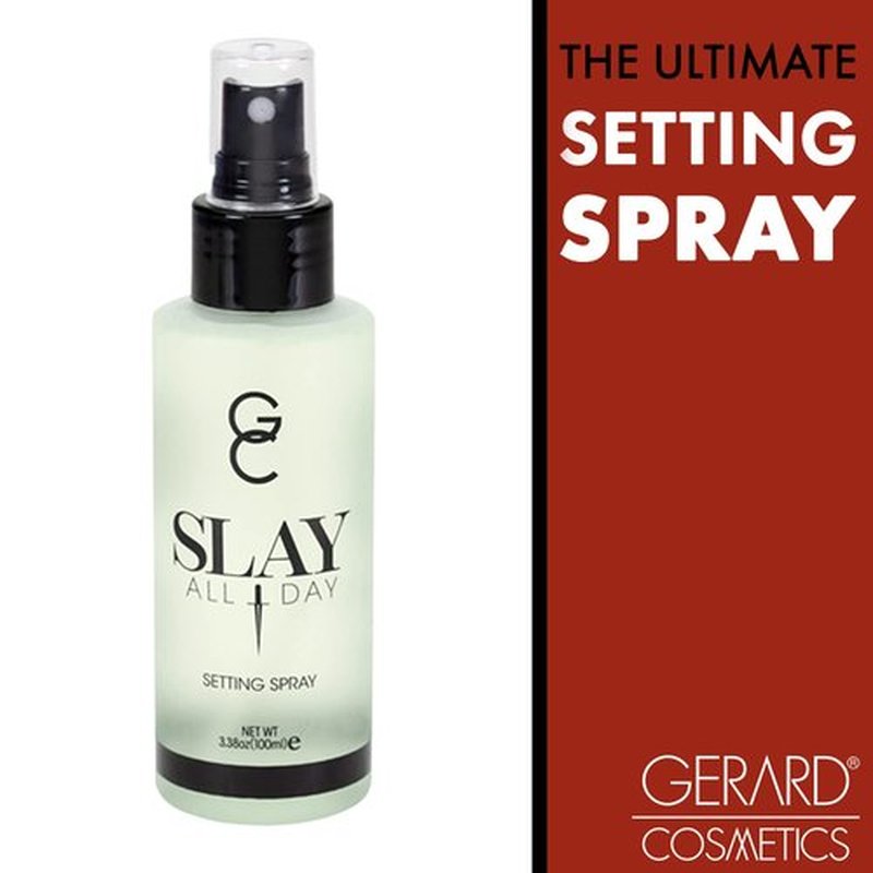 Gerard Cosmetics Slay All Day Makeup Setting Spray | Green Tea Scented | Matte Finish with Oil Control | Cruelty Free, Long Lasting Finishing Spray, 3.38oz (100ml)