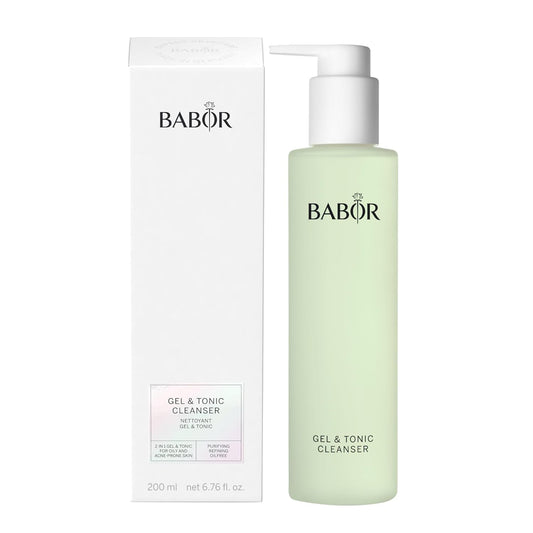 Babor Gel Tonic Cleanser - 2-in-1 Cleansing Gel & Toner for Oily Skin | Vegan Formula, 200 ml