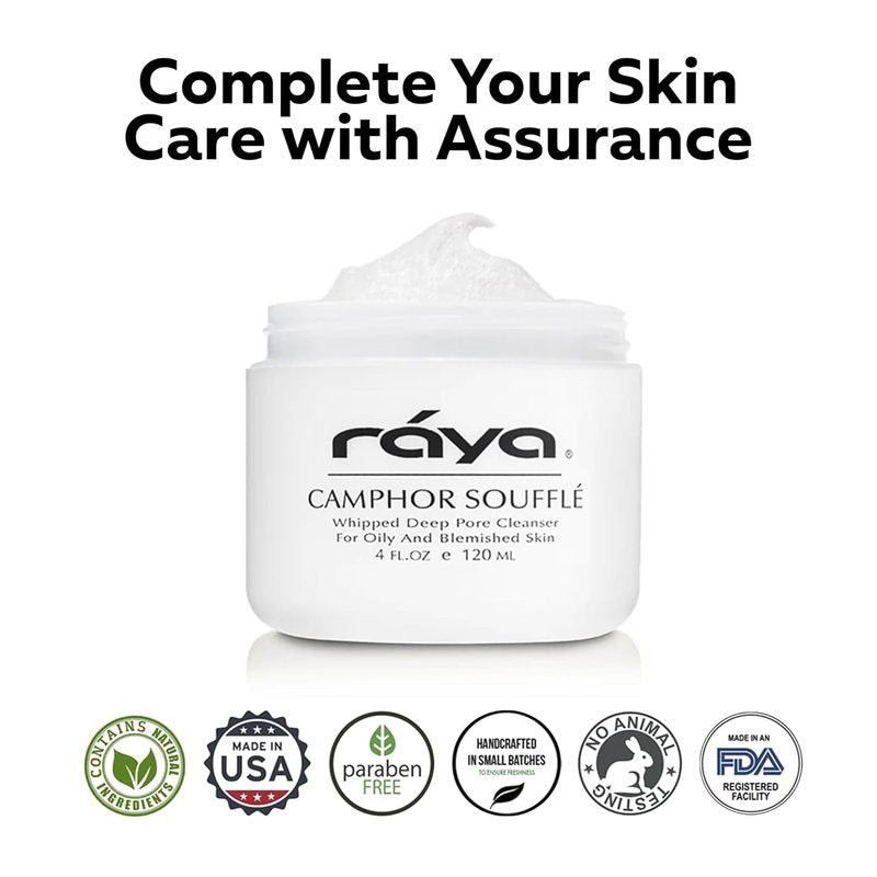 Camphor Soufflé Facial Cleanser - pH-Balanced Blemish Wash for Oily Skin | 4oz, Refreshing Formula