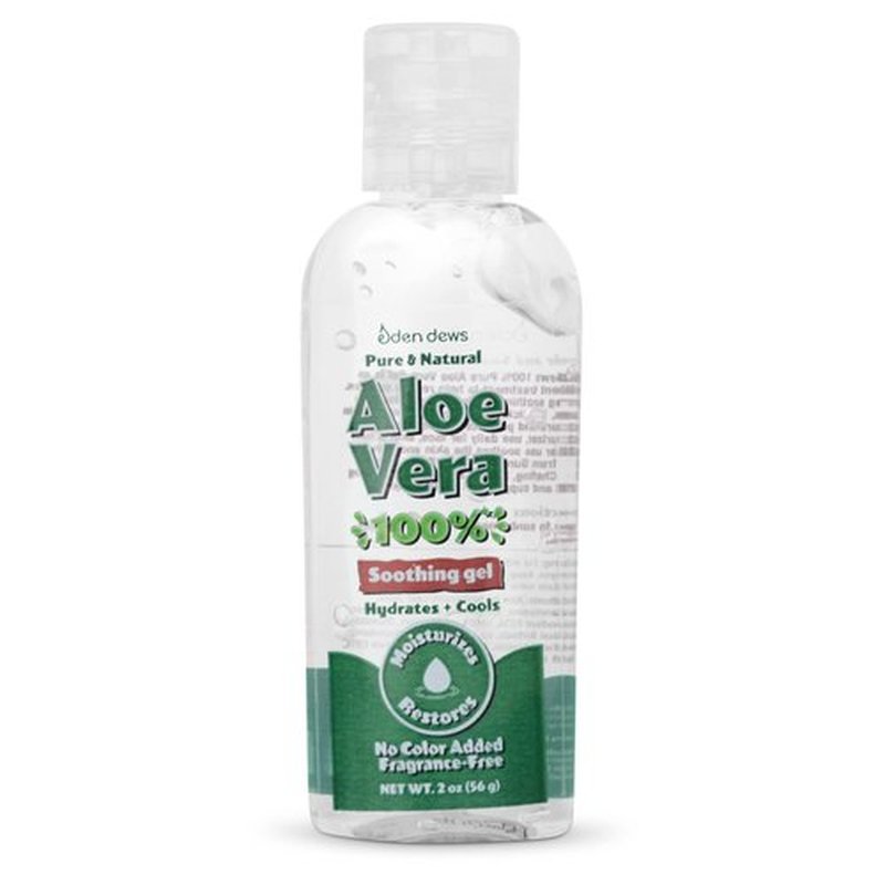 Eden Dews Organic Aloe Vera Gel 100% Pure & Natural Gel, Moisturizing, Face Skin & Hair Care, Sun Burn Relief, Hydrates & Soothes Acne, Razor Bumps, Made in USA, Travel Size, Unscented, 2 oz, 3-Pack
