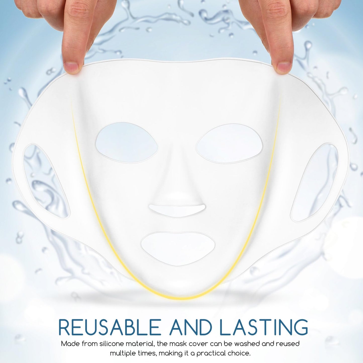 FRCOLOR Reusable 3D Silicone Cover for Women Ladies Soft Non-Irritating Sheet Mask Holder to Prevent Essence Evaporation and Maximize Absorption Skincare Tool