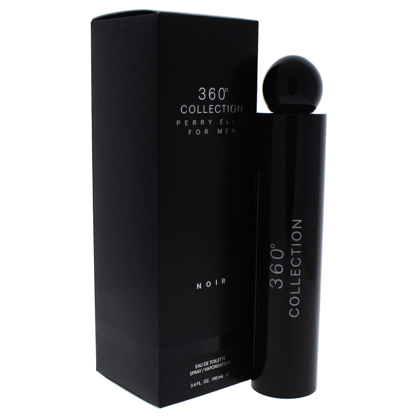 Perry Ellis 360 Collection Noir for Men Eau de Toilette Spray, 3.4 Ounce