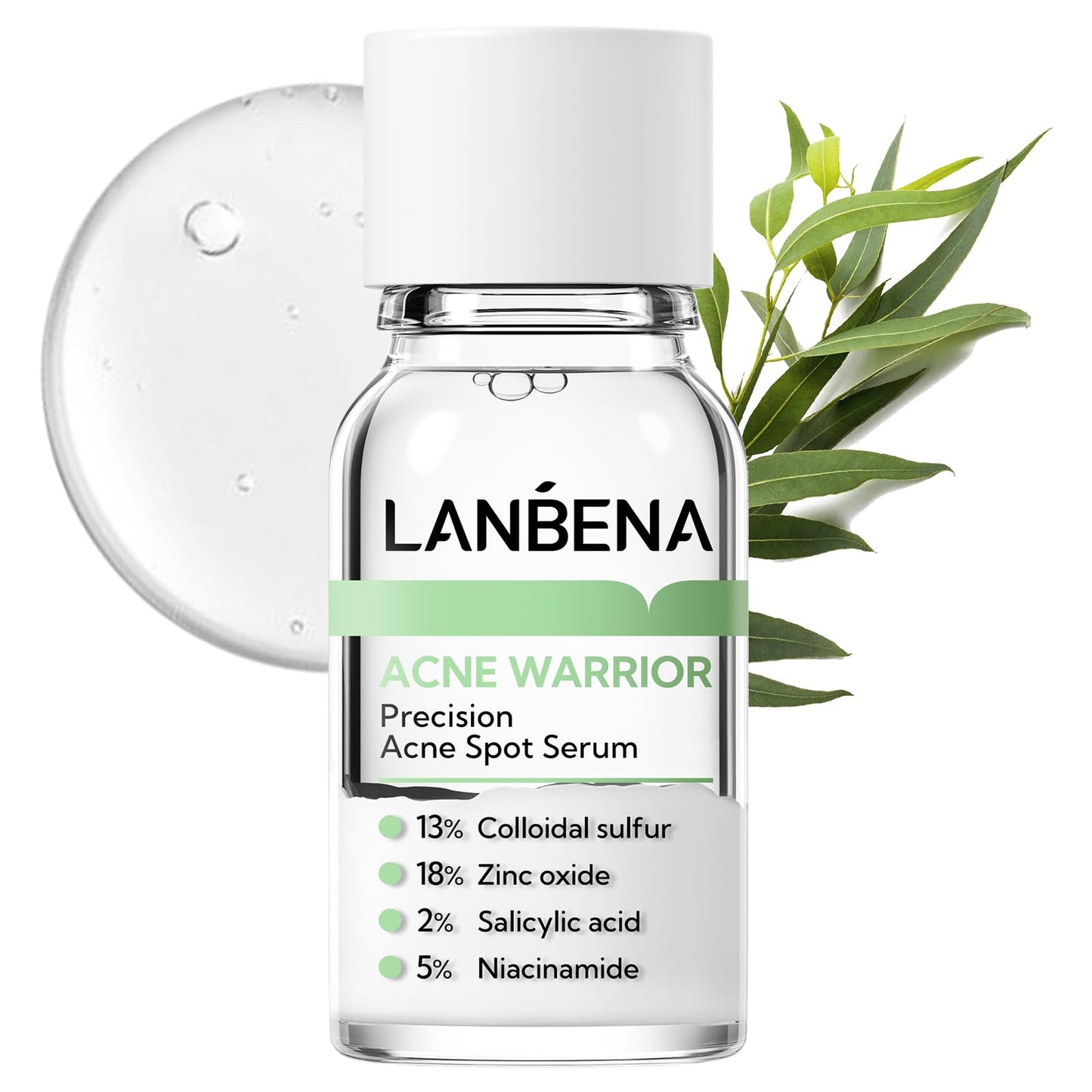 LANBENA Precision Acne Spot Serum, Acne Drying Lotion, Overnight Acne Treatment For Face, Dry Out Pimples, Blemishes, Zits And Clean Pores, 0.43 Fl Oz