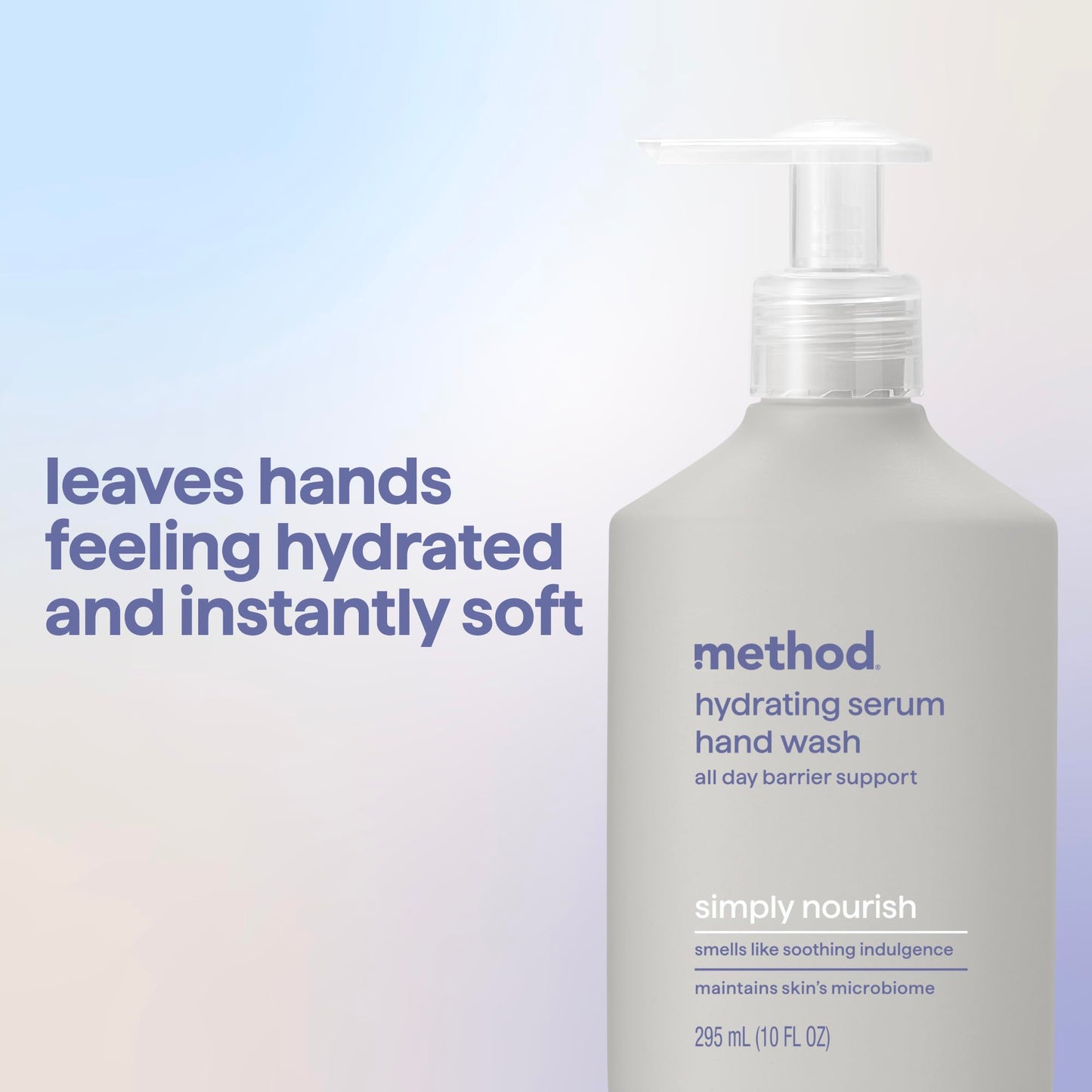 Method Hydrating Serum Hand Wash, Simply Nourish - Gentle, Dermatologist Tested on Sensitive Skin, Notes of Coconut, Rice Milk & Shea Butter, 10 fl oz - 3 Pack